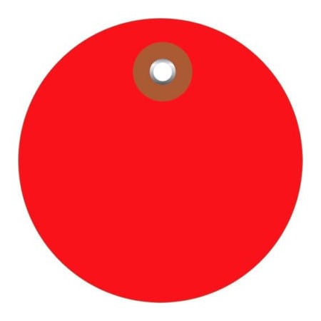 Global Industrial„¢ Plastic Circle Tag 3 Dia., Red, 100/Pack